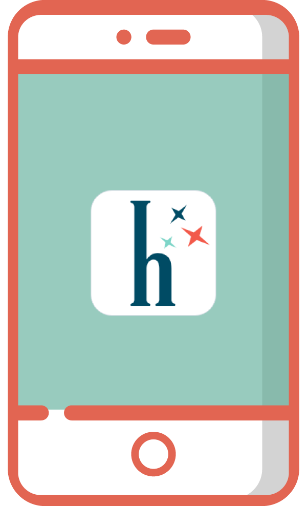Icon of phone with hampr