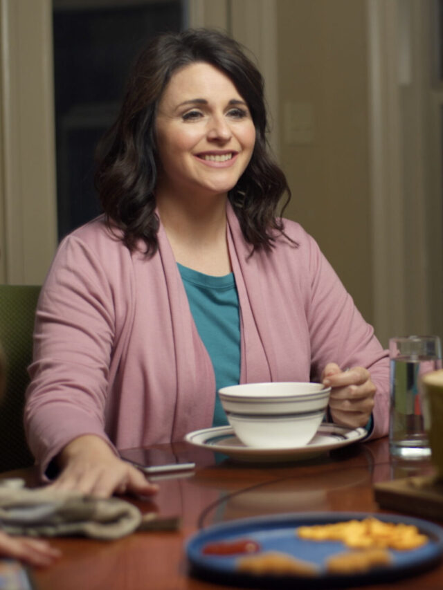 Laurel at dinner table
